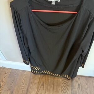 Black Women's Top with Gold Accents JM xl